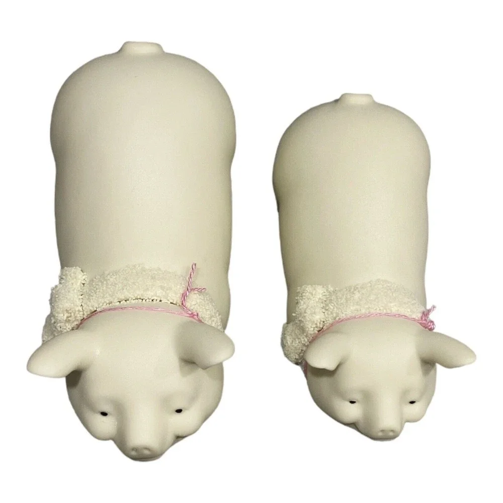 Vintage Department 56 Easter 1998 Set of 2 Pig Figurines #23773 & 23774 - Picture 6 of 8